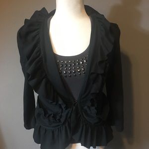 Anthropologie-Cartonnier Black Blazer SZ Small